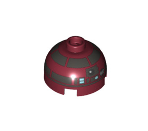 LEGO Steen 2 x 2 Rond met Dome Top met R4-P17 Astromech Droid Hoofd (holle nop, ashouder) (18841 / 100488)