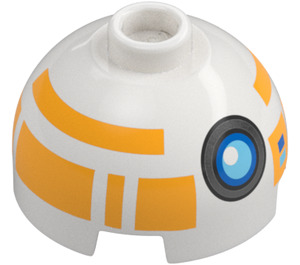 LEGO Brick 2 x 2 Round with Dome Top with Training Astromech Droid Head (Hollow Stud, Axle Holder) (3262 / 104773)