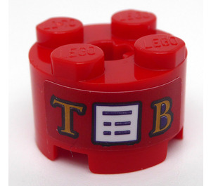 LEGO Цегла 2 x 2 Круглий з gold 'T'  Label і 'B' Наліпка (3941)