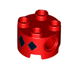 레고 벽돌 2 x 2 둥근 ~와 함께 구멍 ~와 함께 검은색 Diamonds (17485 / 33514)
