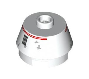 LEGO Brick 2 x 2 Round with Sloped Sides with R5-D4 Astromech Droid ...