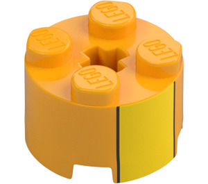 LEGO Steen 2 x 2 Rond met Geel Vierkant (3941)