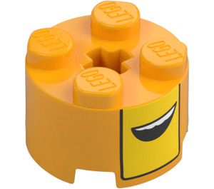 LEGO Brique 2 x 2 Rond avec Jaune avec Bouche (3941)