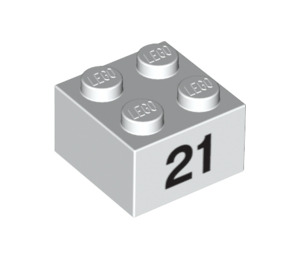 LEGO Brique 2 x 2 avec '21' (14912 / 97659)