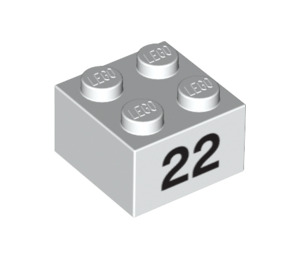 LEGO Brick 2 x 2 with '22' (14919 / 97660)