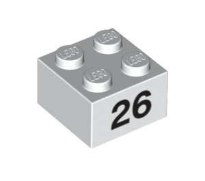 LEGO Brick 2 x 2 with '26' (14935 / 97664)