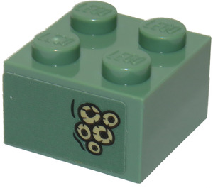 LEGO Backstein 2 x 2 mit Battle of Atlantis Muster Aufkleber (3003)