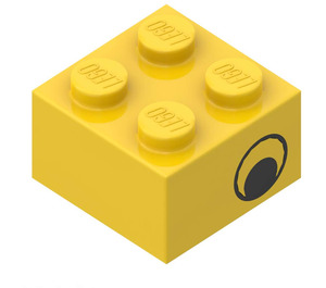 LEGO Kostka 2 x 2 s Černá Oko na Both Strany (3003 / 81508)