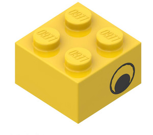LEGO Steen 2 x 2 met Zwart Eye Aan Both Sides (3003 / 81508)