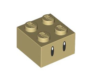 LEGO Steen 2 x 2 met Zwart Lang Ogen (69086 / 102206)