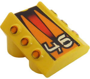 LEGO Brique 2 x 2 avec Flanges et Pistons avec "46" et Orange Rayures (30603)