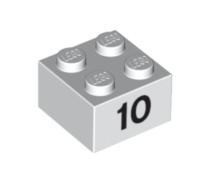 LEGO Brick 2 x 2 with Number 10 (14858 / 97646)