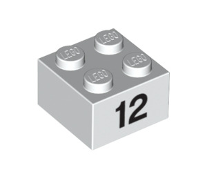 LEGO Brick 2 x 2 with Number 12 (14867 / 97648)