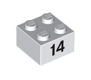 LEGO Brick 2 x 2 with Number 14 (14873 / 97652)
