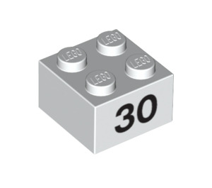 LEGO Brick 2 x 2 with Number 30 (14985 / 97668)