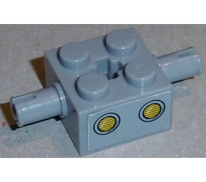 LEGO Brick 2 x 2 with Pins and Axlehole with 2 Yellow Circles Sticker (30000)
