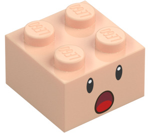 LEGO Kloss 2 x 2 med Toad Ansikt med Surprised Ansikt (3003 / 79533)