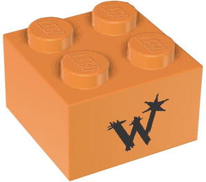 LEGO Brick 2 x 2 with ‘W*’ Sticker (3003)