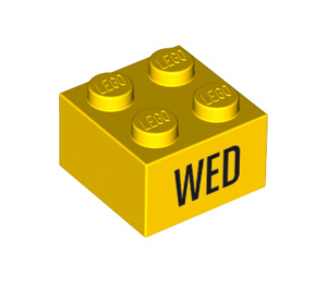 LEGO Brick 2 x 2 with "WED" (14802 / 97628)