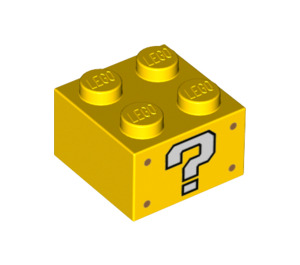 LEGO Klods 2 x 2 med hvid Question Mark på 2 Sider (3003 / 69087)