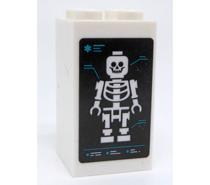 LEGO Brick 2 x 2 x 3 with Skeleton X-ray Sticker (30145)