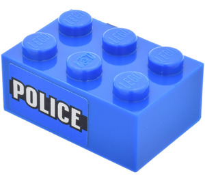 LEGO Brick 2 x 3 with Police (Both Sides) Sticker (3002)