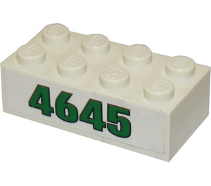 LEGO Klods 2 x 4 med "4645" Klistermærke (3001)