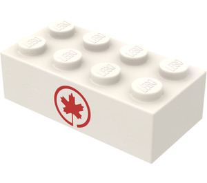 LEGO Backstein 2 x 4 mit Luft Canada Logo (Früher ohne Kreuzstützen) (3001)