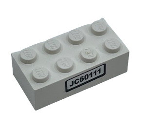 LEGO Klods 2 x 4 med 'JC60111' Klistermærke (3001)