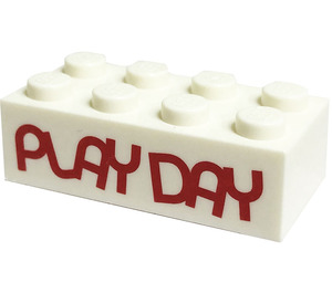 LEGO Brick 2 x 4 with 'PLAY DAY' (3001)