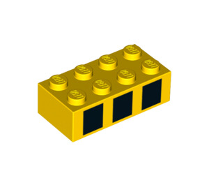 LEGO Brick 2 x 4 with Three Black Squares (3001 / 99187)