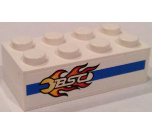 LEGO Brick 2 x 4 with with BSC Logo (Left Side) Sticker (3001)