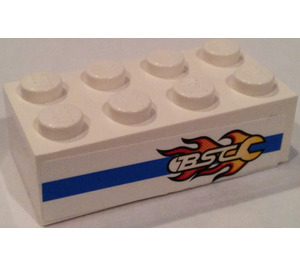 LEGO Brick 2 x 4 with with BSC Logo (Right Side) Sticker (3001)