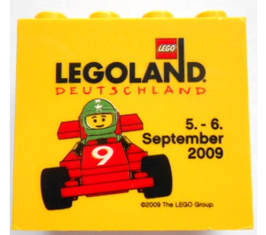 LEGO Brick 2 x 4 x 3 with 5. - 6. September 2009 and Ferrari Car, Legoland Deutschland Pattern (30144)