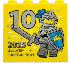 LEGO Kostka 2 x 4 x 3 s Besuchermeister 2023 Legoland Deutschland Resort a 10 stříbrný (30144)