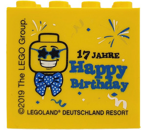 레고 벽돌 2 x 4 x 3 ~와 함께 Birthday 2019 Legoland Deutschland Resort 그리고 17 Jahre Happy Birthday (30144)