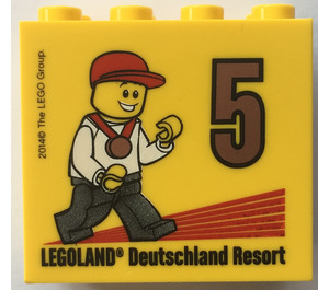 LEGO Brick 2 x 4 x 3 with Bronze 5 (Besuchermeister) 2014 Legoland Deutschland Resort (30144)