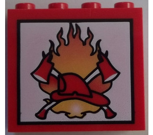 LEGO Brick 2 x 4 x 3 with Fire and 2 Axes (30144 / 46032)