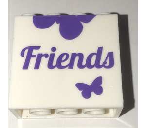 LEGO Steen 2 x 4 x 3 met 'Friends' logo both Zijkanten (30144)