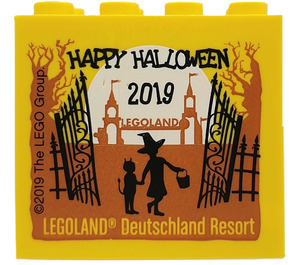 LEGO Brick 2 x 4 x 3 with Halloween 2019 Legoland Deutschland and Trick or Treat (30144)