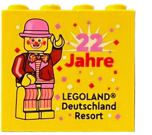 LEGO Steen 2 x 4 x 3 met Happy Birthday 2024 Legoland Deutschland Resort en 22 Jahre (30144)