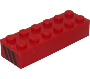 LEGO Kostka 2 x 6 s Černá Vents (Both Strany) Samolepka (2456)