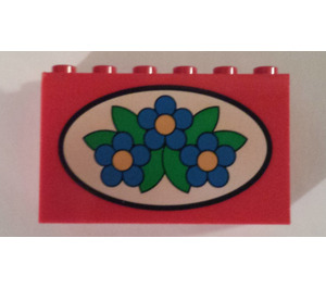 LEGO Brick 2 x 6 x 3 with Blue Flowers inside an Oval (6213 / 82360)