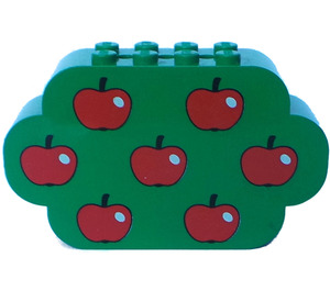 LEGO Brick 2 x 8 x 4 with Curved Ends with Apples (6214 / 82301)