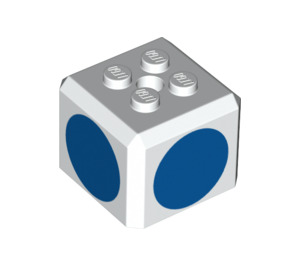 LEGO Brick 3 x 3 x 2 Cube with 2 x 2 Studs on Top with Blue Circles (66855 / 79532)