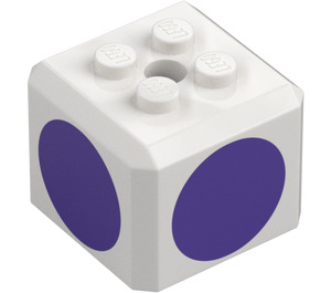 LEGO Stein 3 x 3 x 2 Cube mit 2 x 2 Noppen auf oben mit Dark Lila Circles (66855 / 94664)