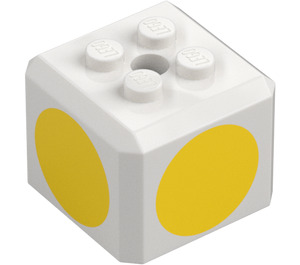 LEGO Тухла 3 x 3 x 2 Cube с 2 x 2 шпилки На Връх с Жълто Circles (66855 / 94866)