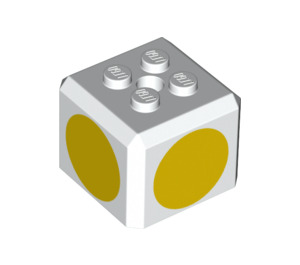 LEGO Brique 3 x 3 x 2 Cube avec 2 x 2 Goujons sur Haut avec Jaune Circles (66855 / 94866)