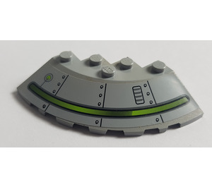 LEGO Brique 6 x 6 Rond (25°) Coin avec Green Line Modèle 2 Autocollant (95188)