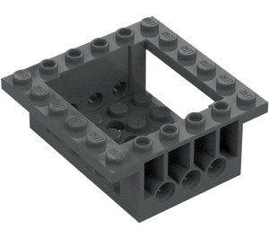 LEGO Klods 6 x 6 x 2 med 4 x 4 Skåret ud og 3 Pin Huller each Ende (47507)